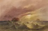 Andrew Nicholl, SINKING SHIP IN ROUGH WATERS