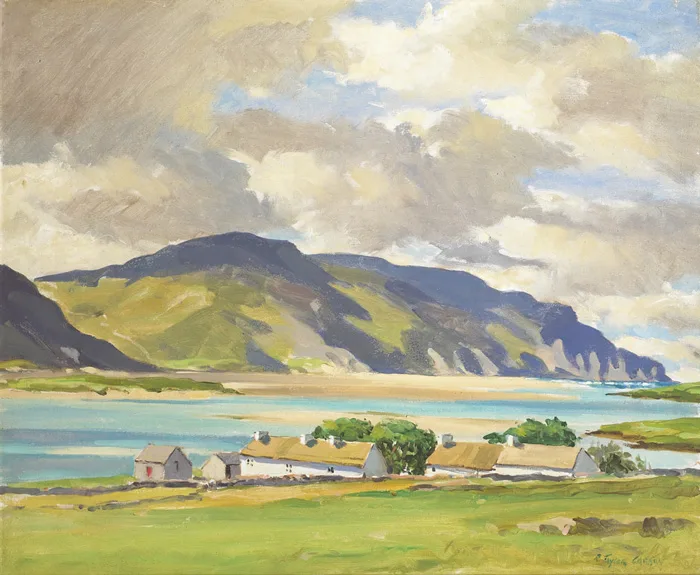 MAGHERA CLIFFS, COUNTY DONEGAL by Robert Taylor Carson, oil on canvas, sold Nov 2012