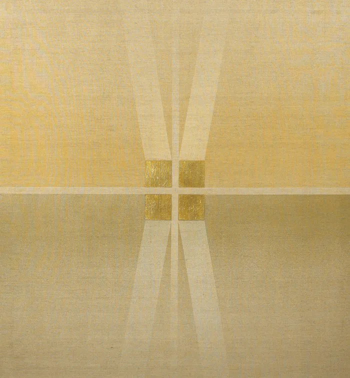 GOLD PAINTING, 64 by Patrick Scott, oil with gold leaf on canvas, sold Nov 2012