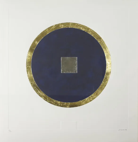 UNTITLED III (FROM MEDITATIONS) by Patrick Scott, carborundum print with gold/palladium leaf (no. 8 from an edition of 50), sold Nov 2012