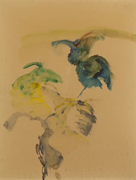 TREES 5 by Barrie Cooke, 1966, watercolour, sold Nov 2012