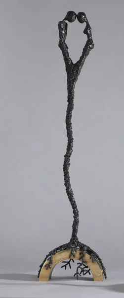 CONNECT by Orla de Brí, c.1999, steel and bronze; (unique), sold Nov 2012
