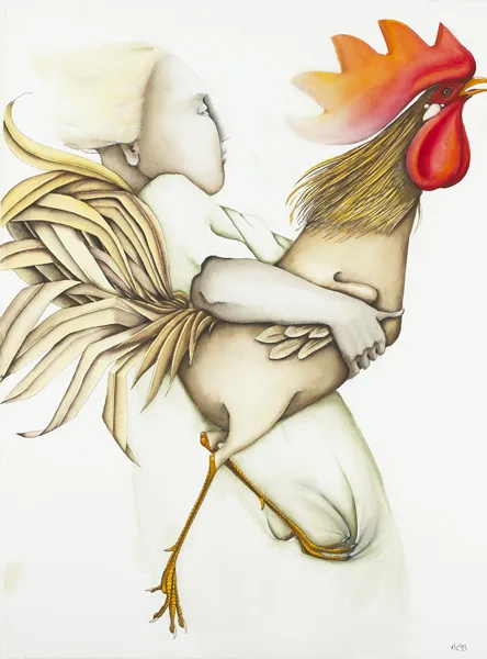 DANGEROUS PETS by Barry Castle, 1993, pen and ink with watercolour, sold Nov 2012