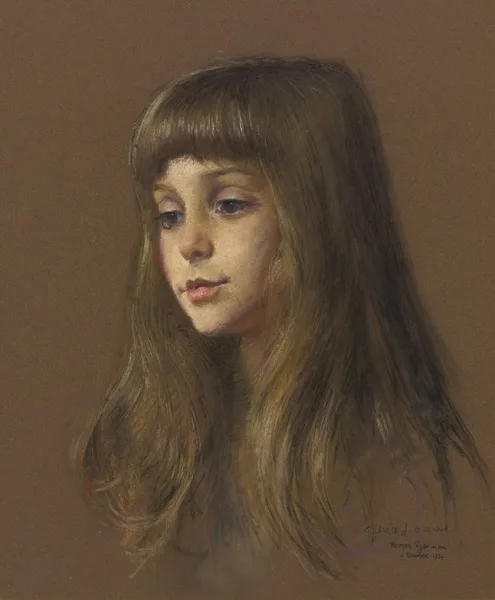 Thomas Ryan, PORTRAIT OF SINÉAD O'CONNOR, 5 NOVEMBER 1974, pastel on tinted paper