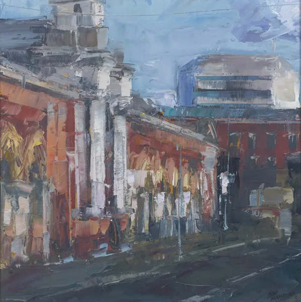 SMITHFIELD MARKET, DUBLIN by Aidan Bradley, 2007, oil on board, sold Nov 2012
