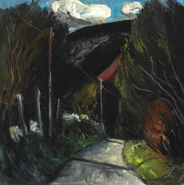 ROAD ABOVE LOUGH DAN, COUNTY WICKLOW by Peter Collis, oil on canvas, sold Nov 2012