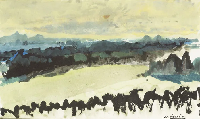 Daniel O'Neill, LANDSCAPE, watercolour with gouache