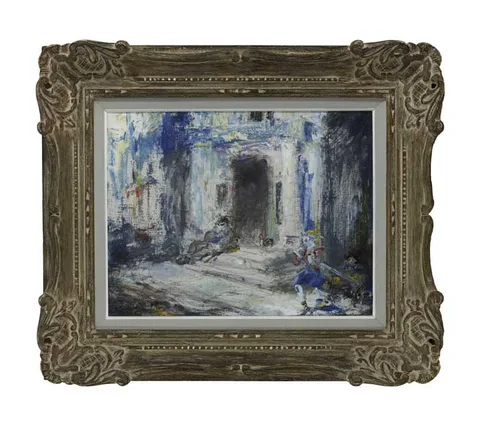 Jack Butler Yeats, ON THE COURTHOUSE STEPS, 1946, oil on canvas