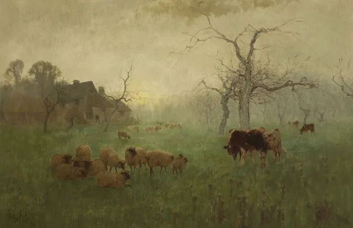 ORCHARD MORNING by Sidney Pike 18461907, 1893, oil on canvas, sold Mar 2012