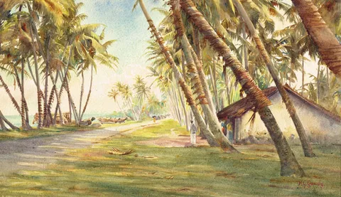 Henry George Gandy, COAST SCENE CEYLON (SRI LANKA), signed lower right; inscribed with title on reverse
