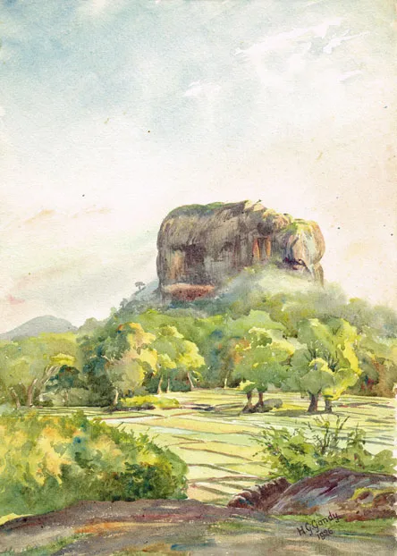 Henry George Gandy, SIGIRI FROM REST HOUSE, CEYLON (SRI LANKA), signed lower right
