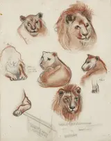 Ernest Columba Hayes, PAIR OF STUDIES FOR "BEFORE THE GAME" (or "THE COLISEUM")