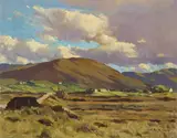 Robert Taylor Carson, LANDSCAPE WITH COTTAGES