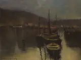 Norman J. McCaig, HARBOUR SCENE WITH FISHING BOATS