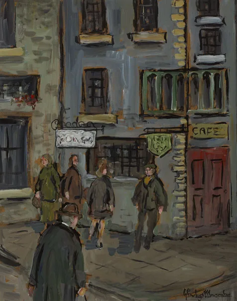 OLD TOWN by Gladys Maccabe, oil on board, sold Mar 2012