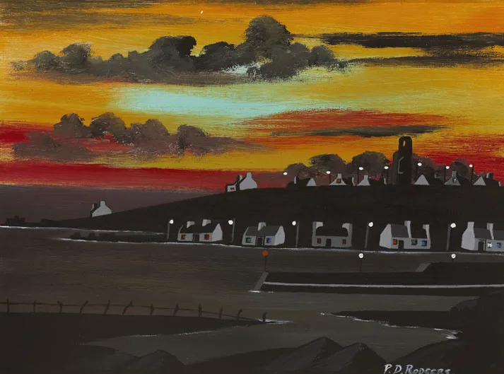WEST TOWN TORY AT SUNSET by Patsy Dan Rodgers, oil on canvas board, offered Mar 2012
