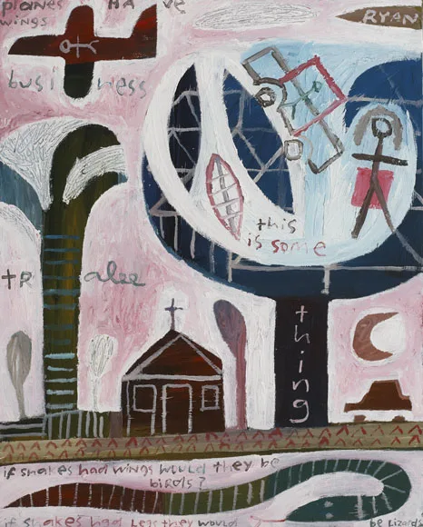 PLANES HAVE WINGS by Robert Ryan, oil on board, offered Mar 2012
