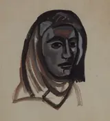 Evie Hone, STUDY FOR STAINED-GLASS HEAD