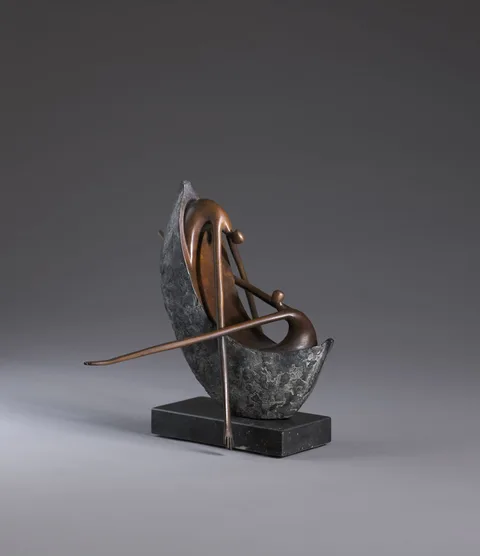 ROUGH SURF II by Ana Duncan, bronze on black marble base; (no. 2 from an edition of 8), sold Mar 2012