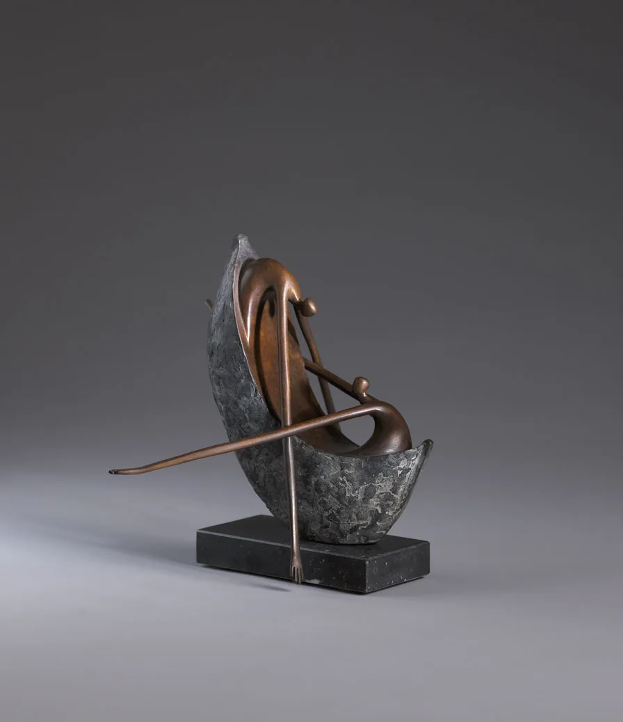 ROUGH SURF II by Ana Duncan, bronze on black marble base; (no. 2 from an edition of 8), sold Mar 2012