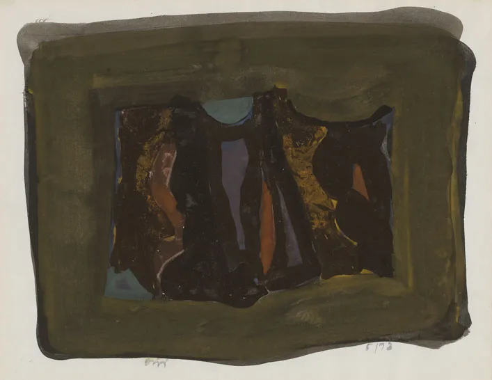 UNTITLED by Tony O'Malley, 1973, gouache with oil on paper, sold Mar 2012