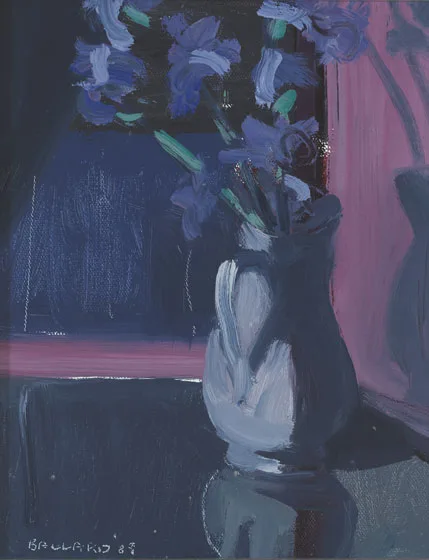 IRISES by Brian Ballard, 1989, oil on canvas, sold Mar 2012