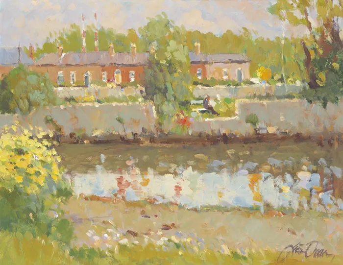 BY THE DODDER by Liam Treacy, 1998, oil on canvas, sold Mar 2012