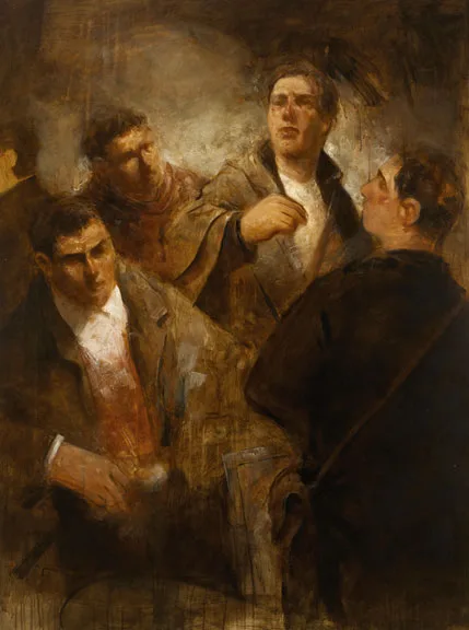 STORM EXILES by Noel Murphy, 2002, oil on board, sold Mar 2012
