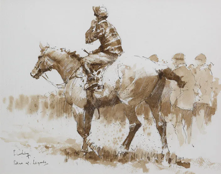DOWN TO THE LAST [PULLED UP, LISGOOLE] by Peter Curling, watercolour with ink and pencil, sold Mar 2012