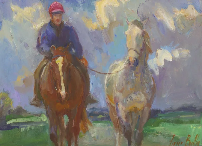 BRING IN THE GREY by June Brilly, oil on board, offered Mar 2012