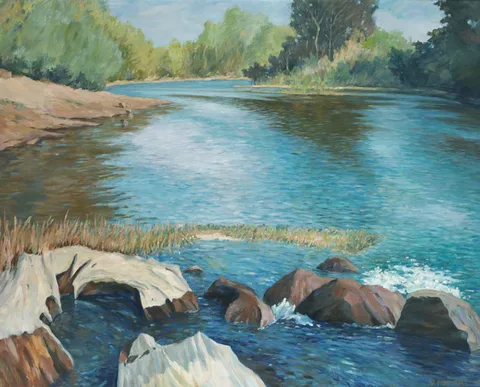 Frederick Henry Stonham, PONT DE DIABLE, FRANCE, oil on board