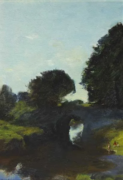 BRIDGE ON BROADMEADOW RIVER by Thomas Ryan, 1979, oil on canvasboard, offered Dec 2011