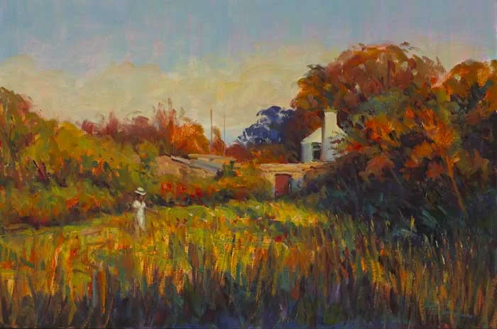 A WALK IN THE EVENING SUN by Norman Teeling, oil on board, offered Dec 2011