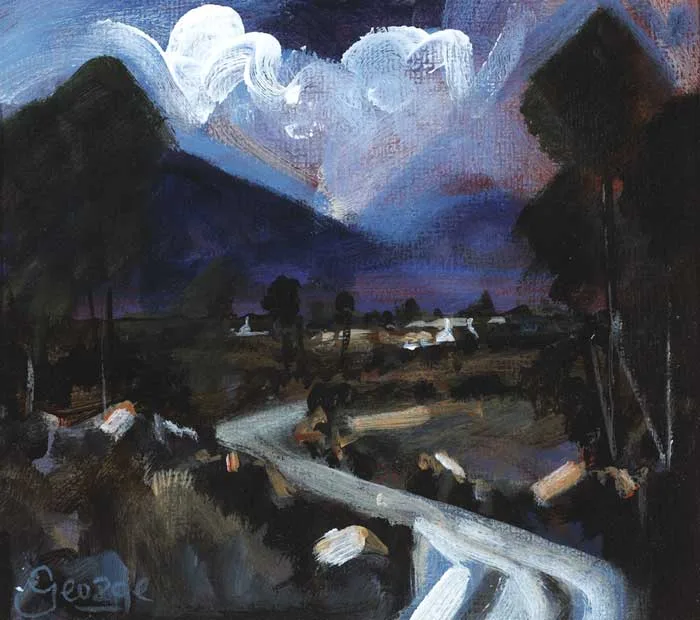 LANDSCAPE II by George Dunne, oil on canvas laid on board, offered Dec 2011