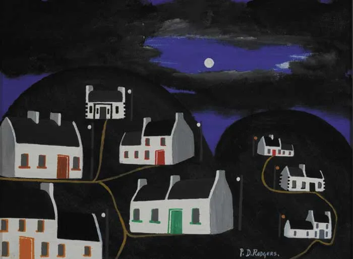 MY ISLAND AT NIGHT by Patsy Dan Rodgers, oil on canvas board, sold Dec 2011