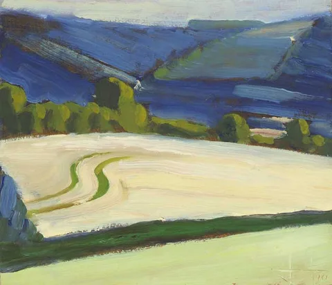 John Jobson, BARLEY TRACKS, 2010, oil on board