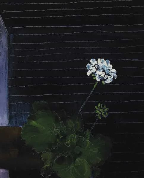 PELARGONIUMS by Jennifer Kingston, oil on canvas, sold Dec 2011