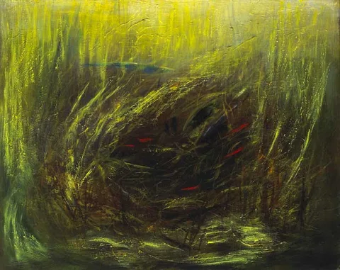 Jennifer Kingston, POND LIFE, oil on canvas