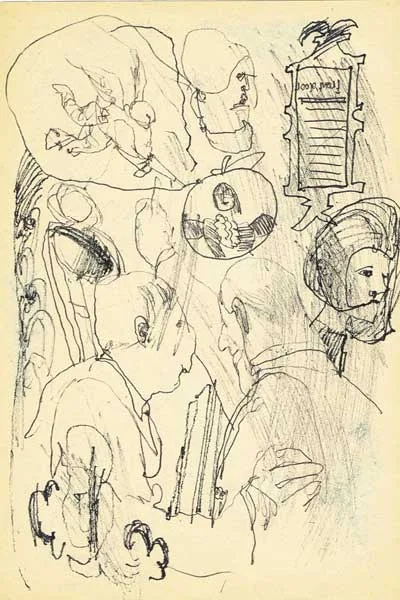 Piet Sluis, COLLECTION OF 19 INK DRAWINGS, 1968, ink on buff-coloured paper