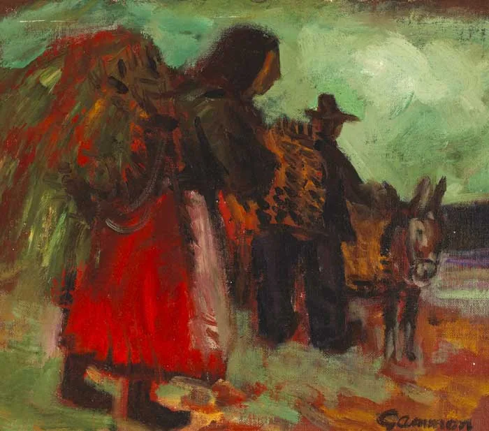 GATHERING KELP by Reg Gammon, oil on canvas laid on board, sold Dec 2011
