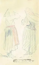 Mary Swanzy, TWO WOMEN IN APRONS CONVERSING