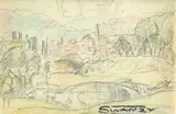 Mary Swanzy, CONTINENTAL LANDSCAPE WITH VILLAGE