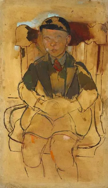 BOY IN SCHOOL UNIFORM by Stella Steyn, c.1934-38, oil on canvas, sold Dec 2011