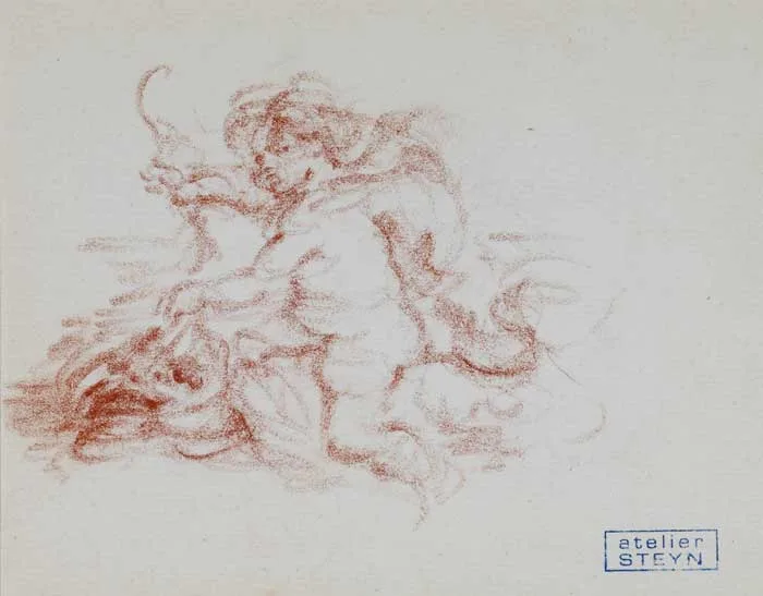 CUPID by Stella Steyn, conté on paper, sold Dec 2011