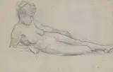 Sarah Purser, LIFE STUDY: RECLINING NUDE WITH HER HAIR UP