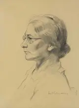 Seán O'Sullivan, PORTRAIT OF A WOMAN WEARING SPECTACLES