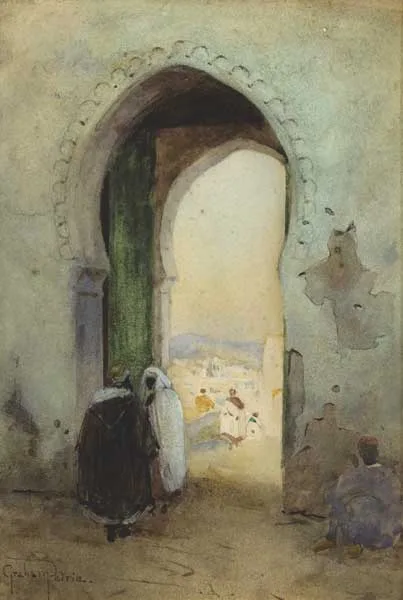 Graham Petrie, A STREET IN TETUAN, MOROCCO, watercolour