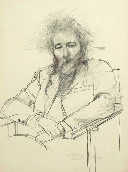 Charles Cullen, PORTRAIT OF PADRAIG O FAOLAIN, 1981, pencil