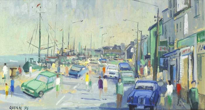WEXFORD QUAY by Brian Quinn, 1996, oil on board, sold Dec 2011