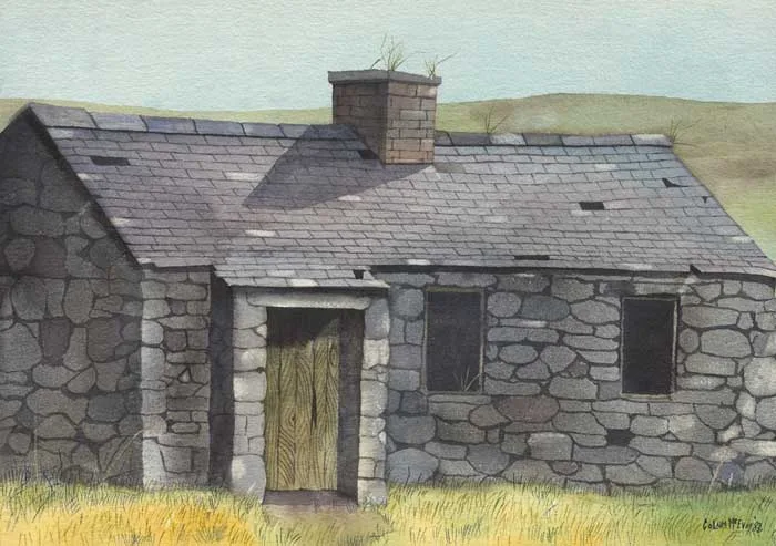 ABANDONED by Colum McEvoy, 1983, watercolour, offered Dec 2011